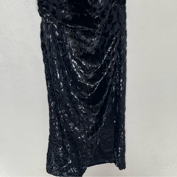 NEW! DUNDAS × REVOLVE Hendrix Midi Dress in Black cheetah print shimmer Size M - Picture 7 of 10